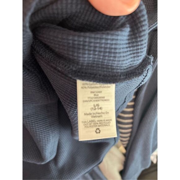 New Time and Tru navy blue thermal long sleeve layering top size L - Picture 4 of 5